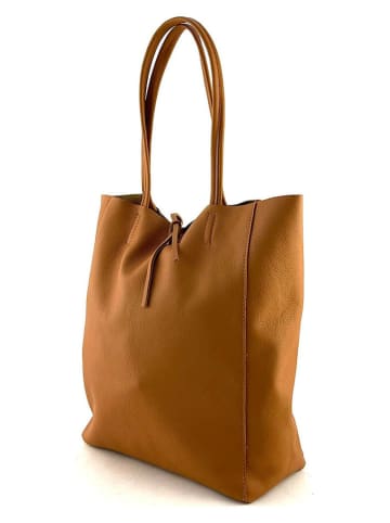 Marlon Skórzany shopper bag w kolorze karmelowym - 37 x 40 x 12 cm