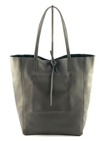 Marlon Leder-Shopper in Anthrazit - (B)37 x (H)40 x (T)12 cm