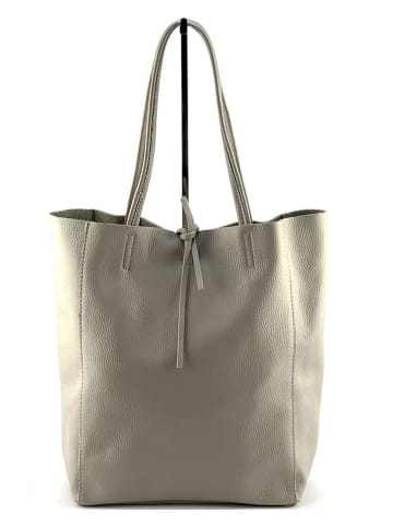 Marlon Leder-Shopper in Grau - (B)37 x (H)40 x (T)12 cm