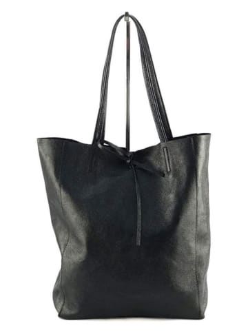 Marlon Leder-Shopper in Schwarz - (B)37 x (H)40 x (T)12 cm