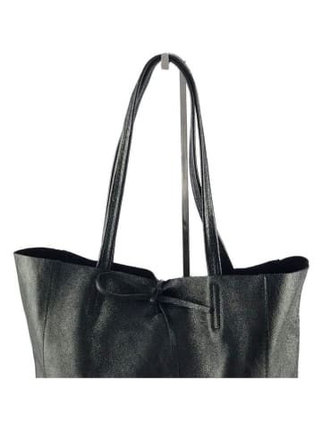 Marlon Leder-Shopper in Schwarz - (B)37 x (H)40 x (T)12 cm