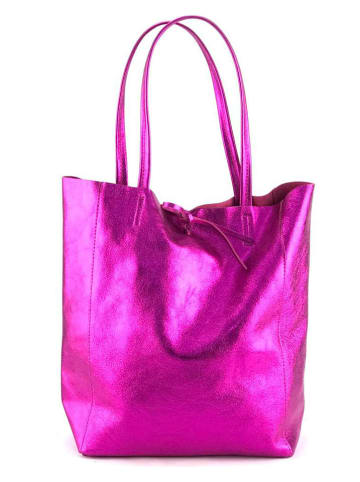 Marlon Skórzany shopper bag w kolorze fuksji - 37 x 40 x 12 cm