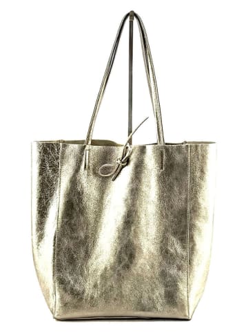 Marlon Leder-Shopper in Gold - (B)37 x (H)40 x (T)12 cm
