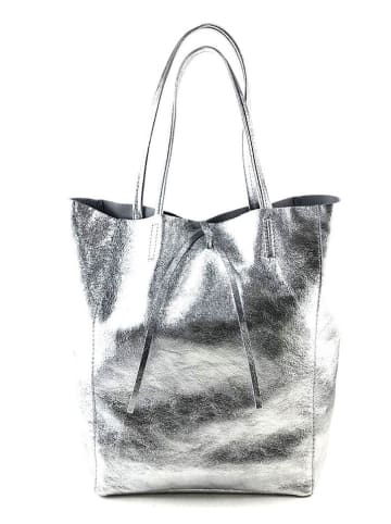 Marlon Skórzany shopper bag w kolorze srebrnym - 37 x 40 x 12 cm