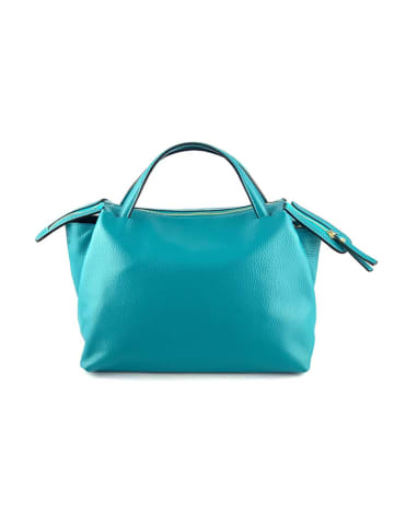 Marlon Leder-Henkeltasche in Türkis - (B)35 x (H)30 x (T)22 cm