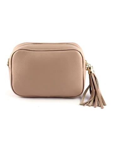 Marlon Leder-Umhängetasche in Beige - (B)20 x (H)14 x (T)7 cm