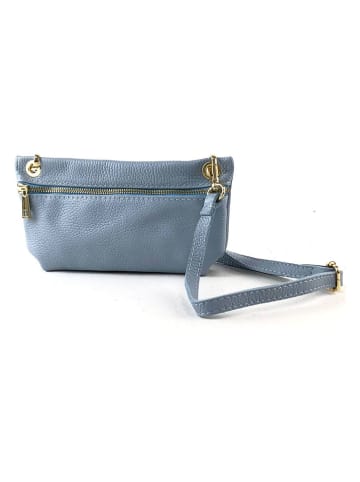 Marlon Leder-Umhängetasche in Hellblau - (B)23,5 x (H)13 x (T)5 cm