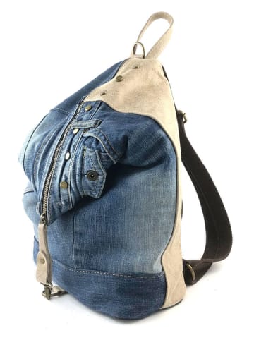 Marlon Rucksack in Blau/ Beige - (B)31 x (H)41 x (T)13,5 cm