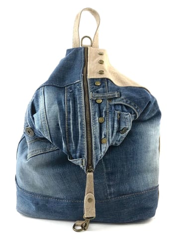 Marlon Rucksack in Blau/ Beige - (B)31 x (H)41 x (T)13,5 cm