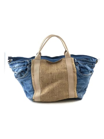 Marlon Handtas blauw/beige - (B)58 x (H)32 x (D)28 cm