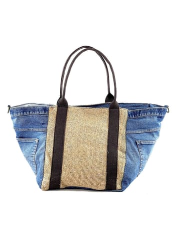 Marlon Torebka w kolorze czarno-niebieskim - 58 x 32 x 28 cm