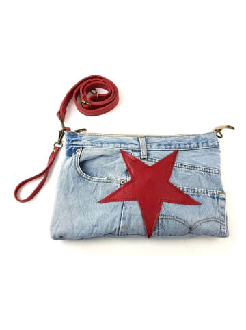 Marlon Schoudertas lichtblauw/rood - (B)34 x (H)25 x (D)2 cm