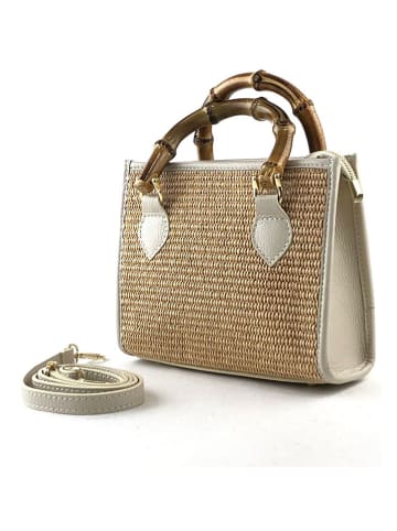 Marlon Handtas beige/wit - (B)21 x (H)17 x (D)9 cm