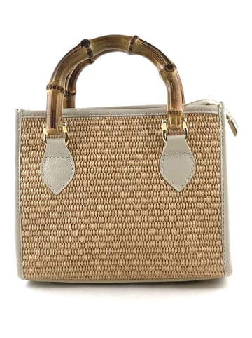 Marlon Handtas beige/wit - (B)21 x (H)17 x (D)9 cm