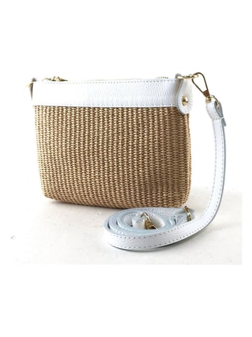 Marlon Schoudertas beige/wit - (B)22 x (H)16 x (D)3 cm