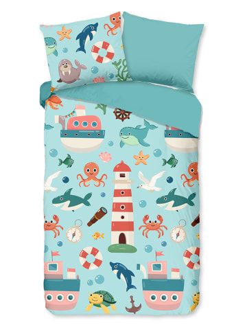 Pure Komplet pościeli "Sailor" w kolorze turkusowym z mikrofibry