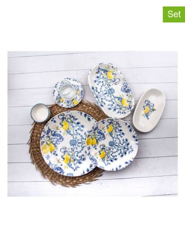 Hermia 32-delige ontbijtset wit/blauw/geel