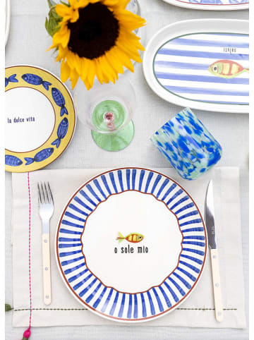 Hermia 6er-Set: Speiseteller in Weiß/ Blau - Ø 26 cm