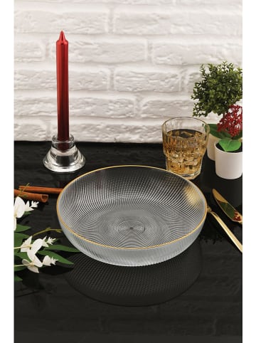 Hermia Salatschale in Transparent/ Gold - Ø 23 cm