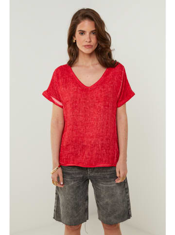 Rodier Lin Leinen-Shirt in Rot