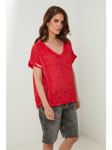 Rodier Lin Leinen-Shirt in Rot