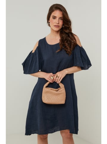 Rodier Lin Leinen-Kleid in Dunkelblau
