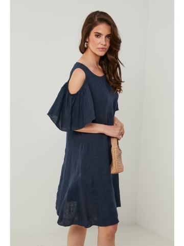 Rodier Lin Leinen-Kleid in Dunkelblau