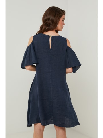 Rodier Lin Leinen-Kleid in Dunkelblau