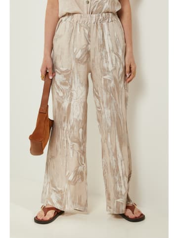 Rodier Lin Leinen-Marlenehose in Beige