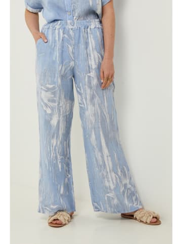 Rodier Lin Leinen-Marlenehose in Hellblau