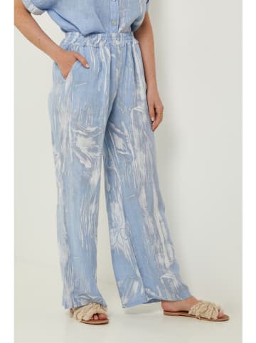 Rodier Lin Leinen-Marlenehose in Hellblau