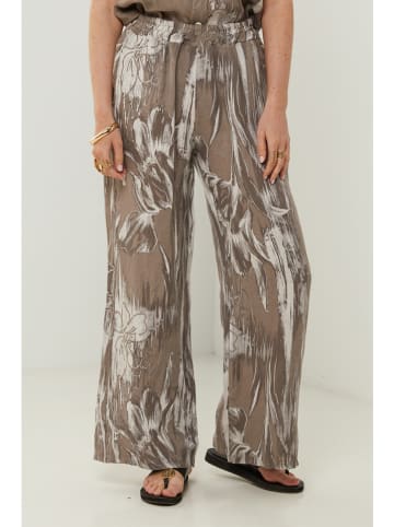 Rodier Lin Leinen-Marlenehose in Taupe