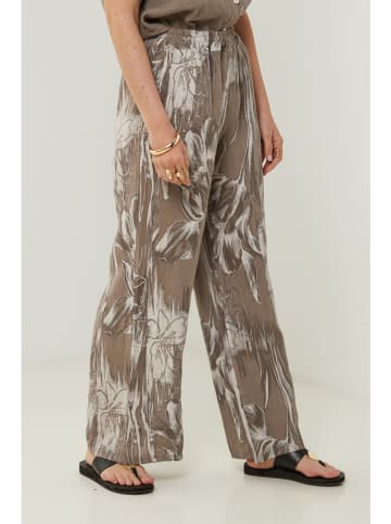Rodier Lin Leinen-Marlenehose in Taupe