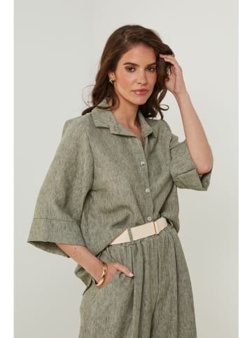 Rodier Lin Lniana bluzka w kolorze khaki