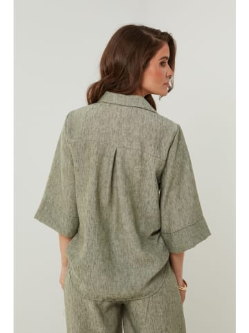 Rodier Lin Leinen-Bluse in Khaki