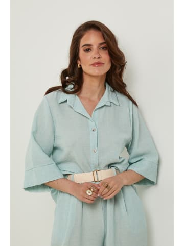 Rodier Lin Linnen blouse turquoise