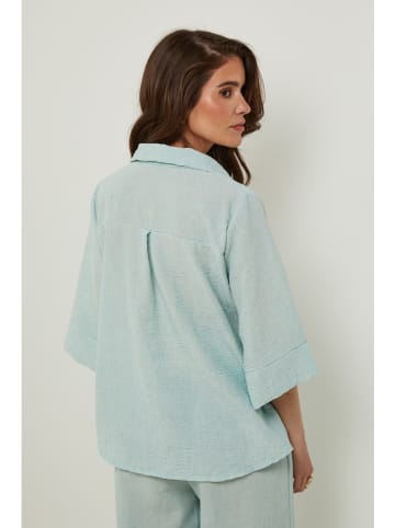 Rodier Lin Linnen blouse turquoise