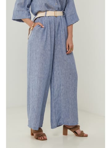 Rodier Lin Leinen-Marlenehose in Blau