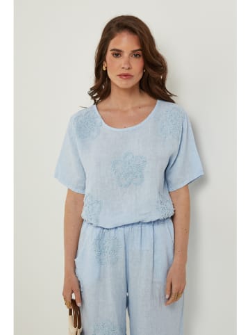 Rodier Lin Linnen shirt lichtblauw