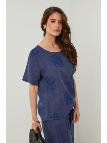Rodier Lin Linnen shirt donkerblauw