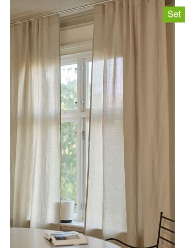 Jotex 2er-Set: Vorhänge "Lina" in Beige