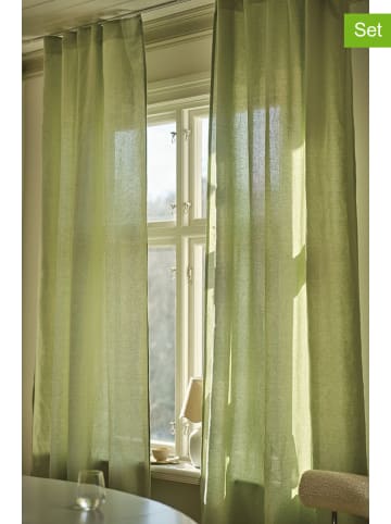 Jotex 2-delige set: gordijnen "Lina" groen