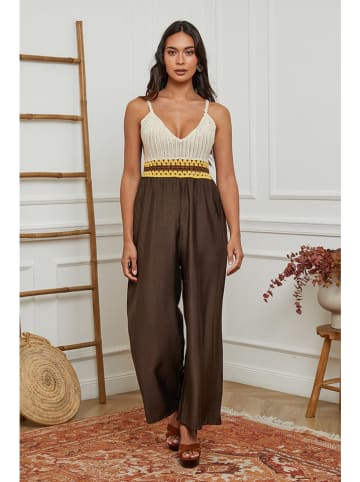 La Compagnie Du Lin Jumpsuit in Braun/ Creme