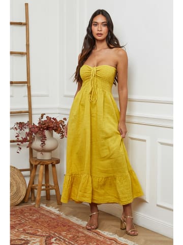 La Compagnie Du Lin Leinen-Kleid in Gelb