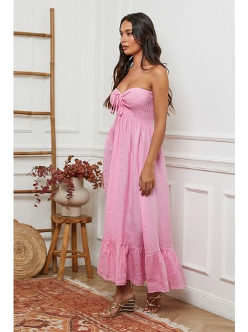 La Compagnie Du Lin Leinen-Kleid in Rosa