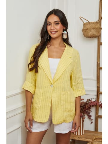 La Compagnie Du Lin Linnen blazer geel