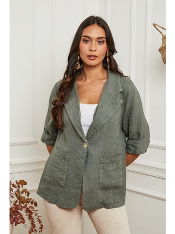 La Compagnie Du Lin Leinen-Blazer in Khaki