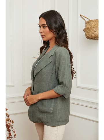 La Compagnie Du Lin Leinen-Blazer in Khaki