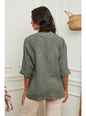 La Compagnie Du Lin Leinen-Blazer in Khaki