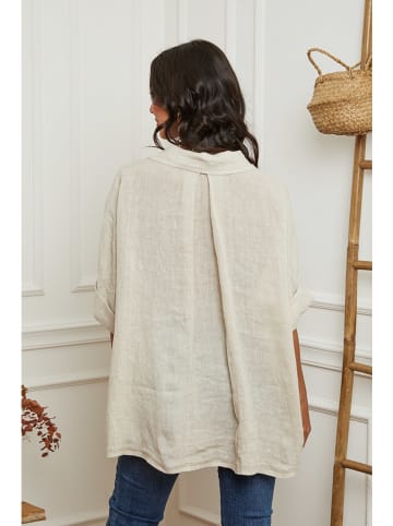 La Compagnie Du Lin Leinen-Bluse in Beige